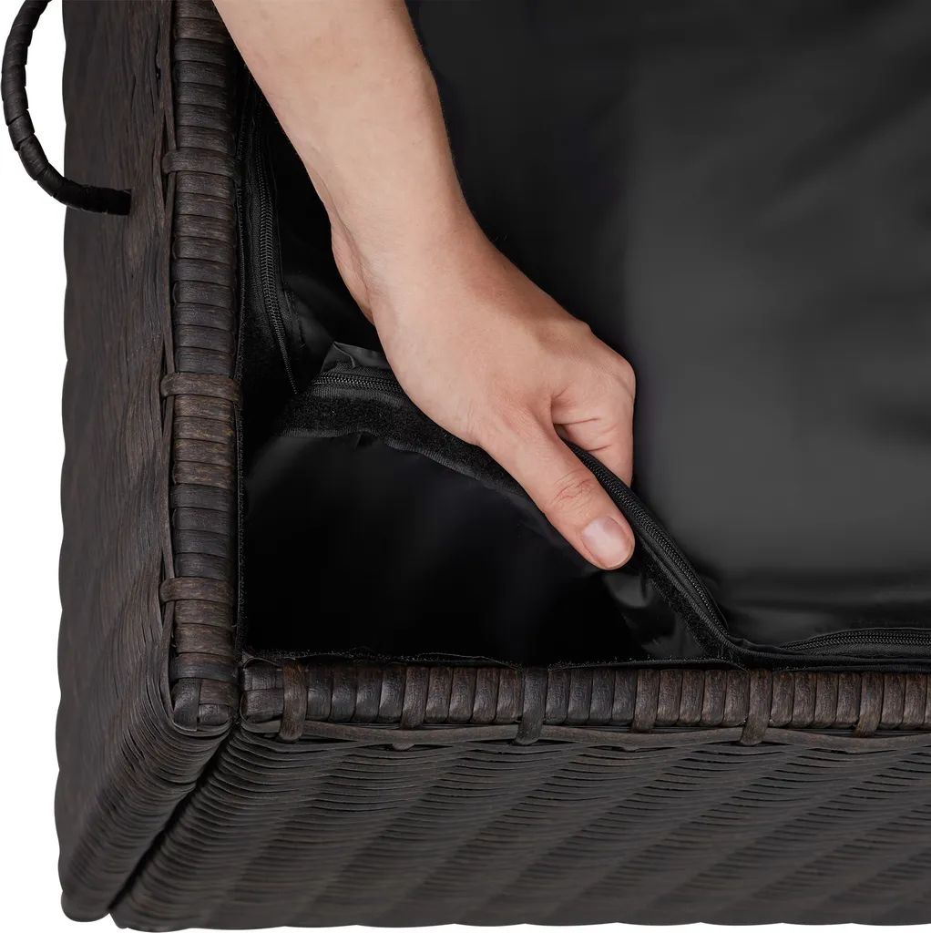 Tectake Auflagenbox Kiruna Mit Kunststoffgeflecht, 120x55x61,5cm, 270l - Braun 9 Tectake Auflagenbox Kiruna Mit Kunststoffgeflecht, 120x55x61,5cm, 270l - Braun – Bild 9