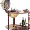 Globusbar Mit Tisch MCW-D84, Minibar Hausbar Tischbar, Weltkugel Ø 42cm Rollbar Eukalyptusholz