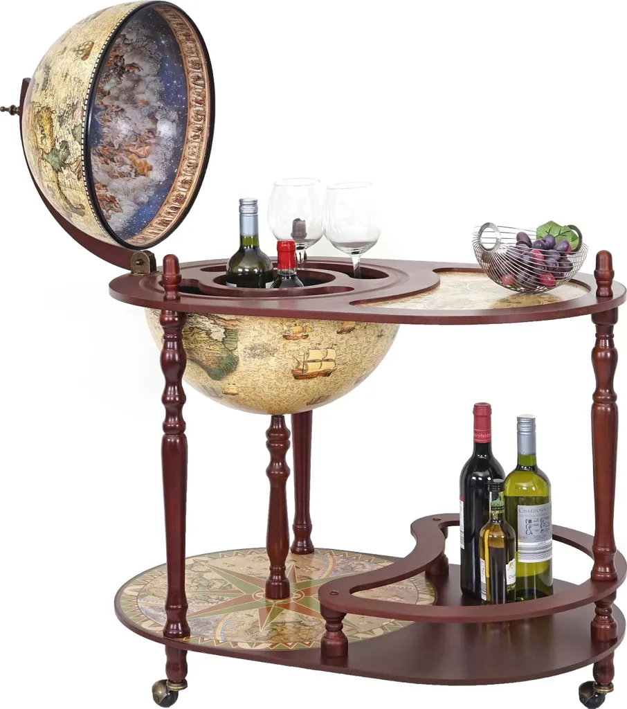 Globusbar Mit Tisch MCW-D84, Minibar Hausbar Tischbar, Weltkugel Ø 42cm Rollbar Eukalyptusholz 1 Globusbar Mit Tisch MCW-D84, Minibar Hausbar Tischbar, Weltkugel Ø 42cm Rollbar Eukalyptusholz