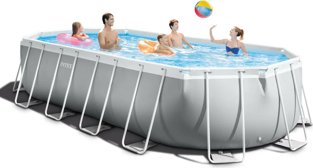 Intex Prism Frame Oval Swimming Pool 610x305x122 Cm Schwimmbecken 26798 Komplett-Set Mit Leiter & Pumpe Sowie Extra-Zubehör Wie: Strandball Und Luftmatratze 10 Intex Prism Frame Oval Swimming Pool 610x305x122 Cm Schwimmbecken 26798 Komplett-Set Mit Leiter & Pumpe Sowie Extra-Zubehör Wie: Strandball Und Luftmatratze – Bild 10