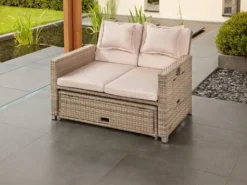 Greemotion Gartensofa / Loungebett Bahia Twin Aus Polyrattan, Sand-grau -Grünwelt Exporteren Garten-Winkel 2b41969cd87366419bf7e871ac6c96e0