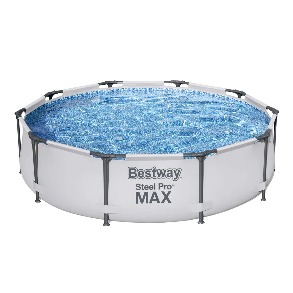 Bestway® Steel Pro MAX™ Frame Pool Ohne Pumpe Ø 305 X 76 Cm, Lichtgrau, Rund 12 Bestway® Steel Pro MAX™ Frame Pool Ohne Pumpe Ø 305 X 76 Cm, Lichtgrau, Rund – Bild 12