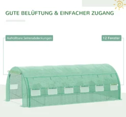 Outsunny Foliengewächshaus Polytunnel 6 X 3 X 2 M Begehbares Gewächshaus Mit Aufrollbar Abdeckungen Folientunnel Treibhaus UV-Schutz Stahlrohr Grün -Grünwelt Exporteren Garten-Winkel 2c1b3bbe911372489c56227f6aa2f1d7