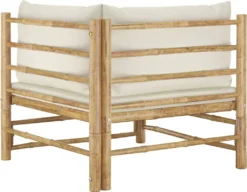 VidaXL 2-tlg. Garten-Lounge-Set Mit Cremeweißen Kissen Bambus -Grünwelt Exporteren Garten-Winkel 2c71da800633182966530a60498b6c9a