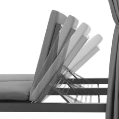 Juskys Doppel Loungebett Kreta - Gartenliege Für 2 Personen - Dach & Rückenlehne Verstellbar - Sonnenliege Für Terrasse, Garten & Balkon - Liege Grau -Grünwelt Exporteren Garten-Winkel 2d333972a395d3658daf5cad28d02b3f