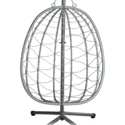 Juskys Hängesessel Aria Mit Kissen - Höhenverstellbar & Faltbar - Polyrattan Hängeschaukel Outdoor & Indoor - Korbhängesessel Silber Bis 130kg -Grünwelt Exporteren Garten-Winkel 2d69d062b282f45a00a48ba189e72c7d