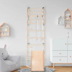 MAMOI® Klettergerüst Indoor, Sprossenwand Für Kinderzimmer Mit Rutsche, Turnringe Kinder Für Klettern, Kletterwand Und Spielgeräte, Turngeräte Mit Klimmzugstange Für Drinnen, Sportgeräte Ab 3 Jahren -Grünwelt Exporteren Garten-Winkel 2e2253498bbd9485dff08814c0b30bd7