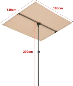 Pro-Tec Balkonblende Carsoli 180 X 130 Cm Gartenschirm 360° Drehbar Sonnenschirm UV 50+ Wasserfest Balkonschirm Rechteckig Sandfarben -Grünwelt Exporteren Garten-Winkel 2e6f2e158d7ac32039bf783f059c6180