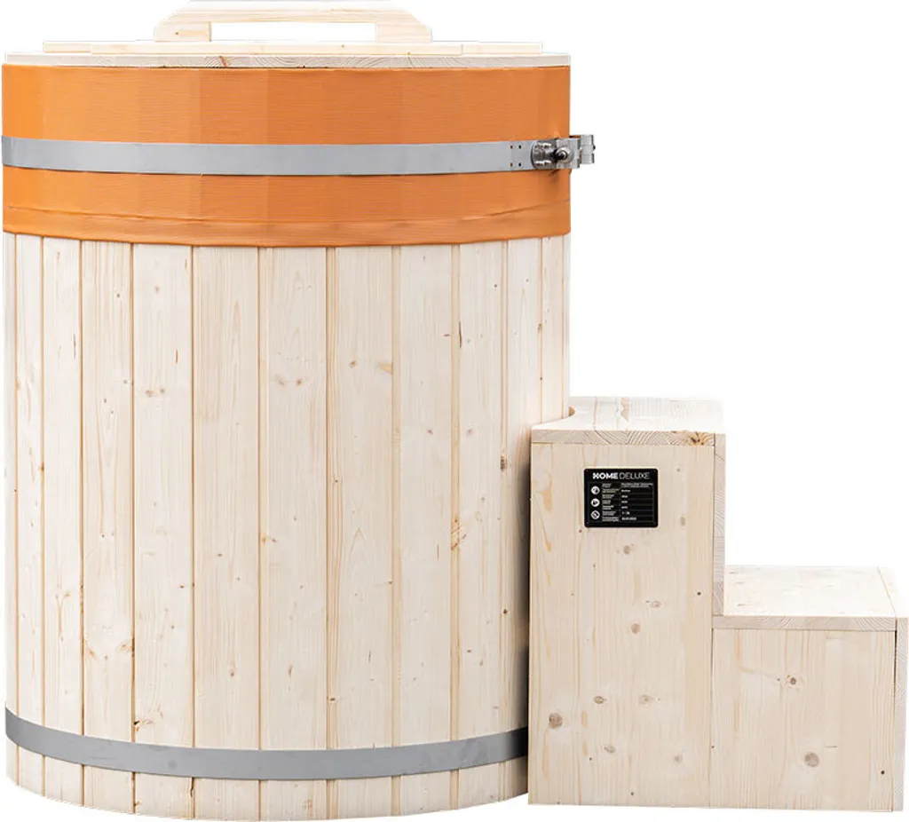 HOME DELUXE - Cold Tub / Badefass (180cm) ARUM - Aus Nordischer Fichte, Mit Integriertem Sitz I Badebottich, Eispool 1 HOME DELUXE - Cold Tub / Badefass (180cm) ARUM - Aus Nordischer Fichte, Mit Integriertem Sitz I Badebottich, Eispool