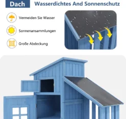 Merax Gerätehaus Gartenschrank 124x53 Cm Gerätehaus Holz Geräteschuppen Mit Spitzdach Und Einlegeböden, Blau -Grünwelt Exporteren Garten-Winkel 2f39eaa4643e36abd667b428e4755d32