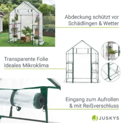 Juskys Foliengewächshaus 1 M² Aufrollbare Tür - Gewächshaus Für Tomaten - Stabiles Balkon Treibhaus Mit 4 Ebenen, Großem Eingang, PVC-Abdeckung 17 Juskys Foliengewächshaus 1 M² Aufrollbare Tür - Gewächshaus Für Tomaten - Stabiles Balkon Treibhaus Mit 4 Ebenen, Großem Eingang, PVC-Abdeckung -Grünwelt Exporteren Garten-Winkel 2fa9e91a085d855bcf65054ae35306f9
