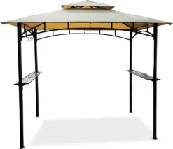 Grasekamp Grillpavillon BBQ 1,5x2,4m Inkl. Flammschutzdach Sand