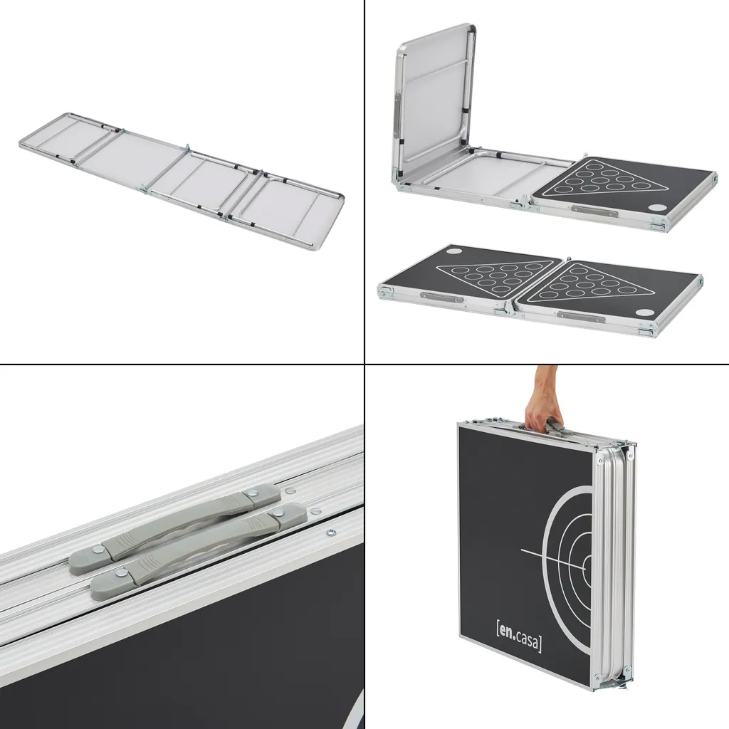 Bierpong Tisch Ibiza Beer Pong Tisch Verstellbar Und Klappbar 240x60cm Aluminium-Konstruktion Schwarz 6 Bierpong Tisch Ibiza Beer Pong Tisch Verstellbar Und Klappbar 240x60cm Aluminium-Konstruktion Schwarz – Bild 6