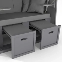 Sanzaro Strandkorb XL120 Cm Deluxe Zweisitzer Holz Und Poly-Rattan Sylt Ostsee Volllieger Inkl. 4 X Kissen Klappbare Rückenlehne 2 Personen Grau Uni -Grünwelt Exporteren Garten-Winkel 30c4fa6775f7dc8a25dcb9884cda3a11