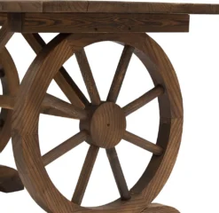 Outsunny Gartentisch, Balkontisch, Holztisch, Räderform, Witterungsbeständig, Massivholz, Natur, 115 X B60 X H65 Cm -Grünwelt Exporteren Garten-Winkel 30f1d07d34211a9dfeedef0e58d15672