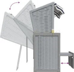 VidaXL Strandkorb Mit Dach Poly Rattan Und Massivholz Blau & Weiß 15 VidaXL Strandkorb Mit Dach Poly Rattan Und Massivholz Blau & Weiß -Grünwelt Exporteren Garten-Winkel 316d028ed43af30968b310b6cebcbcd1