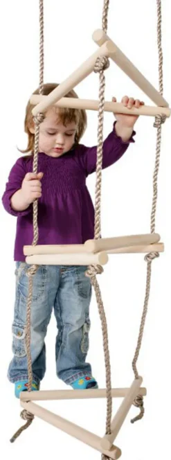 GARTEN-NEXT Seil Kletterseil Seilleiter Strickleiter 3D 3-Seiten Mit Holzsprossen Zubehör