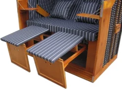 XL Wellness Strandkorb Volllieger Liegekorb Binz 213 Schwarz Nadelstreifen Natur -Grünwelt Exporteren Garten-Winkel 321fddda59c5727b99e4c182f89477e5