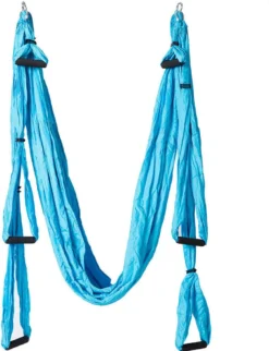Aerial Yoga Hängematten,Ultra Starke Antigravity Yoga Schaukel,Luft Trapez Kit - Inversionsübungen, Verbesserte Flexibilität & Kernfestigkeit （Blau）