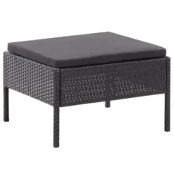 VIDAXL 3-tlg. Garten-Lounge-Set Mit Auflagen Poly Rattan Schwarz -Grünwelt Exporteren Garten-Winkel 329cf7de0d353f0240647bb180ab78a7