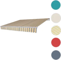 Alu-Markise T791, Gelenkarmmarkise Sonnenschutz 4,5x3m Polyester Grau-gelb -Grünwelt Exporteren Garten-Winkel 33bbe41352b12d60bc1e32ea8e15a301