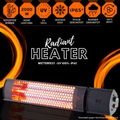 Starlyf® Radiant Heater – Wetterfeste Halogen-Infrarot-Heizung Mit Direktwärme-Technologie, Inkl. Fernbedienung, 2000 Watt – Aus Der TV Werbung -Grünwelt Exporteren Garten-Winkel 3412bd194590b8dfbaa415c4d26b5820