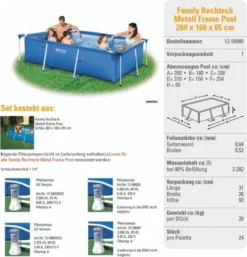 Intex Family Rahmenpool 28271NP Blau 260 X 160 X 65 Cm -Grünwelt Exporteren Garten-Winkel 352019dfede4a8f17b0282aecddc0db4