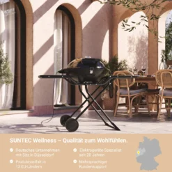 SUNTEC Elektrogrill BBQ-9295 Auch Als Tischgrill Geeignet | Grill Mit Abnehmbarem Deckel Und Regulierbaren Thermometer | Ideal Für Balkon, Garten, Outdoor Und Camping | Barbecue Für Mehrere Personen -Grünwelt Exporteren Garten-Winkel 35562972ebc3786adbcca4b01cf3fd5a