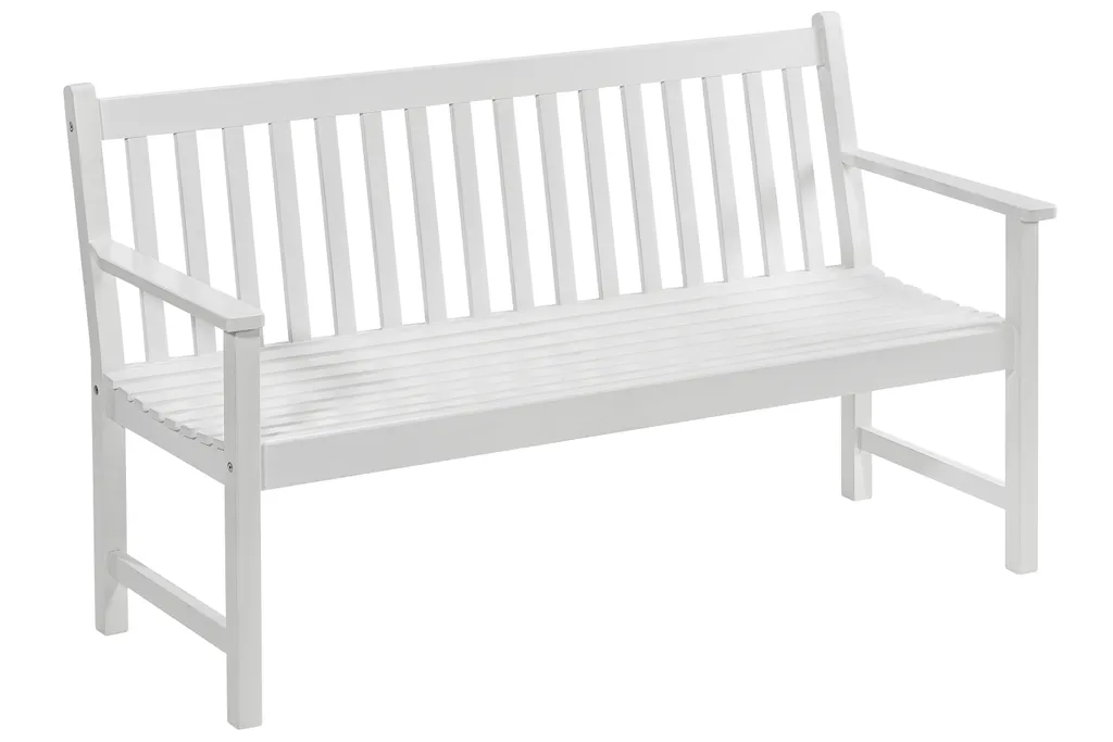 Dehner Gartenbank Mykonos, 3-Sitzer, 150 X 89 X 61.5 Cm, FSC® Akazienholz, Weiß 2 Dehner Gartenbank Mykonos, 3-Sitzer, 150 X 89 X 61.5 Cm, FSC® Akazienholz, Weiß – Bild 2