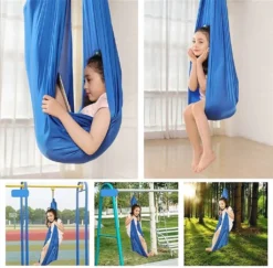 Kinder Schwingen Hängematte, Indoor Schaukel Elastisch Cuddle Hammock Sensory Swing Ideal Für ADHS, Asperger Und Sensorische Integration Sowie Autismustherapie(Blau,150 X 280CM) -Grünwelt Exporteren Garten-Winkel 361c253871ffbae38b02aad0cbca9c4c