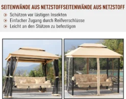 Outsunny Hollywoodschaukel Gartenschaukel Schaukel Mit Seitenwänden 3-Sitzer Beige 230 X 149 X 232cm -Grünwelt Exporteren Garten-Winkel 365f53f9bf791625fd2fae7fc929fde6