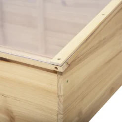 Outsunny Gewächshaus Holz Frühbeet Frühbeetkasten Treibhaus Garten & Pflanzkasten-System Für Garten Balkon, 100 X 50 X 35 Cm, Natur, Tanne, PC-Platte -Grünwelt Exporteren Garten-Winkel 3668f322f0bb990a0175aa90662e21c4