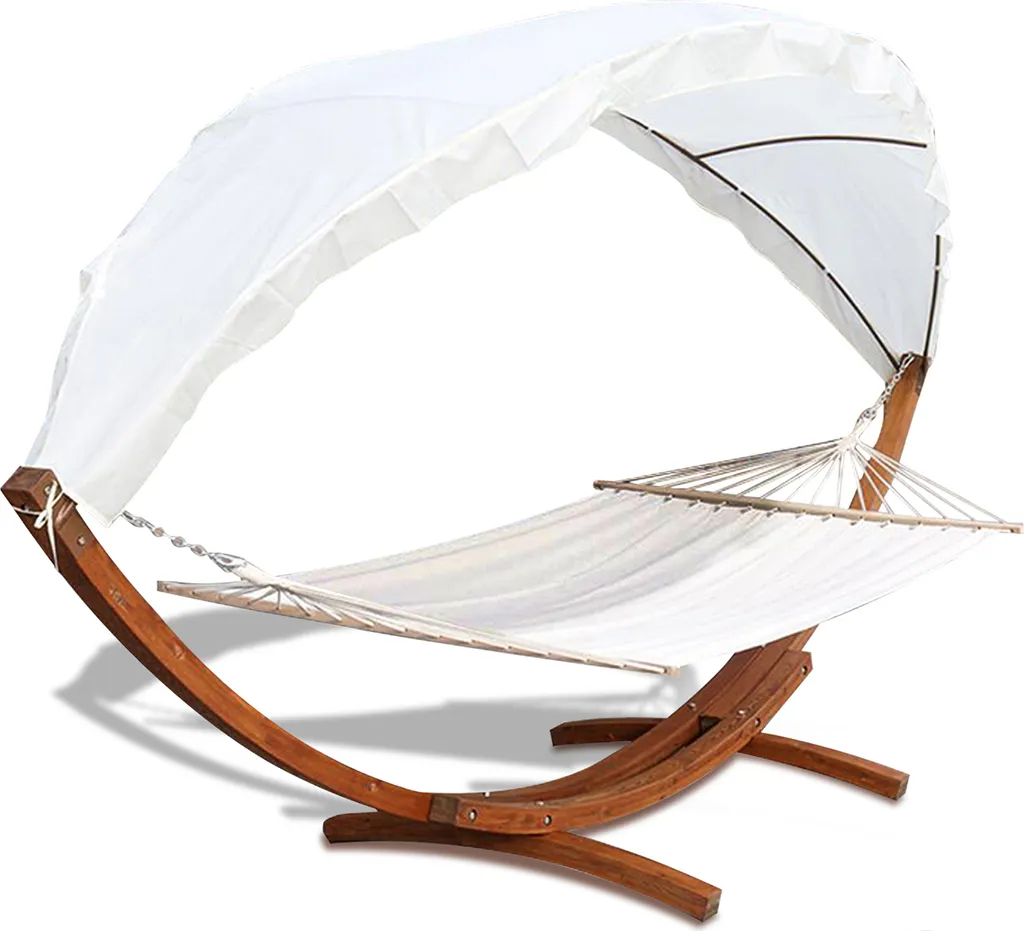 Clanmacy Haengematte Mit Gestell Und Sonnendach, Hammock Aus Wetterfestem Laerchenholz, Bis 200kg, Stabhaengematte Fuer 2 Personen Outdoor Und Indoor 1 Clanmacy Haengematte Mit Gestell Und Sonnendach, Hammock Aus Wetterfestem Laerchenholz, Bis 200kg, Stabhaengematte Fuer 2 Personen Outdoor Und Indoor