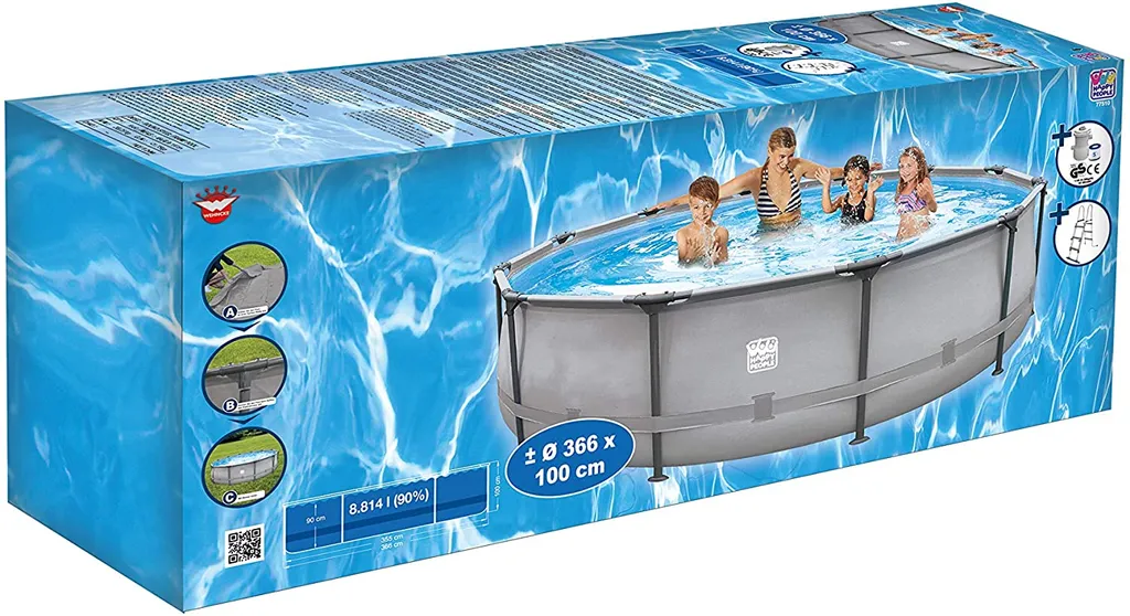 Happy People Stahlrahmenpool 366 X 100 Cm Im Set Grau 9 Happy People Stahlrahmenpool 366 X 100 Cm Im Set Grau – Bild 9