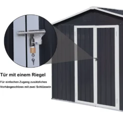 Metall XXXL Gerätehaus 305x254x191cm Mit Fundament Satteldach Geräteschuppen Garten Schuppen Pultdach Schwarz 14 Metall XXXL Gerätehaus 305x254x191cm Mit Fundament Satteldach Geräteschuppen Garten Schuppen Pultdach Schwarz -Grünwelt Exporteren Garten-Winkel 378eededd66b5d753a3c5ed6dd09908b
