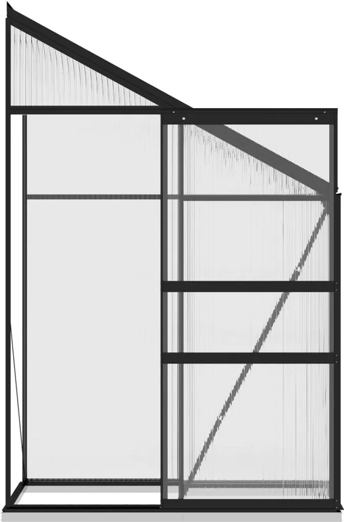 VidaXL Gewächshaus Anthrazit Aluminium 1,44 M³ 4 VidaXL Gewächshaus Anthrazit Aluminium 1,44 M³ – Bild 4