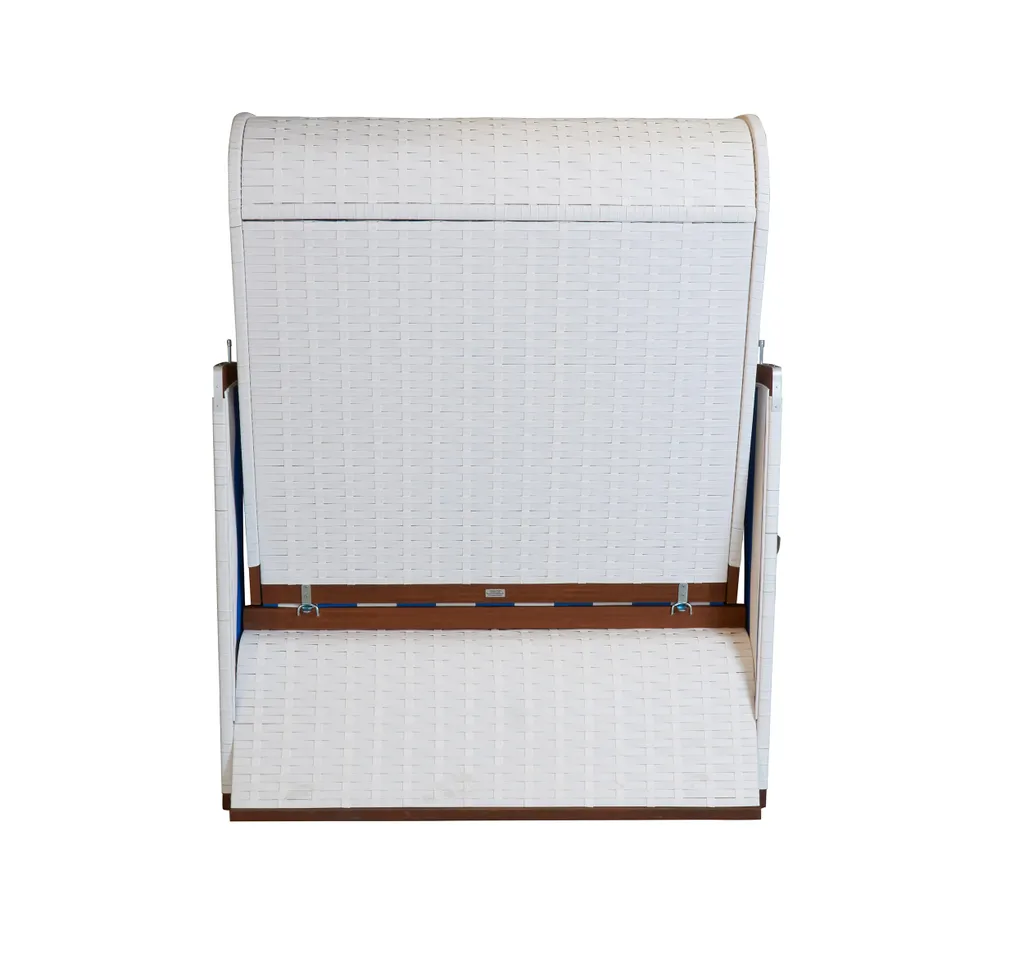 DeVries Strandkorb Profi Ostsee Fehmarn PE White Des.991 Blau- Weiß 11 DeVries Strandkorb Profi Ostsee Fehmarn PE White Des.991 Blau- Weiß – Bild 11