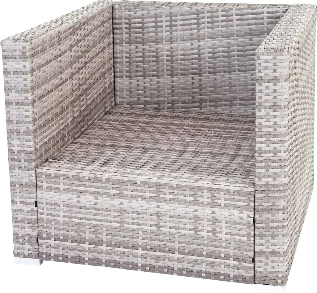 Poly-Rattan-Garnitur Busto, Gartengarnitur Sitzgruppe Sofa Lounge-Set Grau, Kissen Creme 12 Poly-Rattan-Garnitur Busto, Gartengarnitur Sitzgruppe Sofa Lounge-Set Grau, Kissen Creme – Bild 12