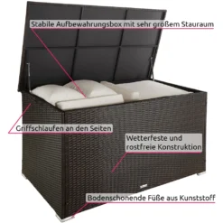 Tectake Auflagenbox Mit Aluminiumgestell Oslo, 145x82,5x79,5cm - Braun 13 Tectake Auflagenbox Mit Aluminiumgestell Oslo, 145x82,5x79,5cm - Braun -Grünwelt Exporteren Garten-Winkel 3940b633a8279a017f8229a4d1984be4