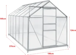 Gewächshaus Oisterwijk Glashaus Mit Fundament 370 X 190 Cm Gartengewächshaus Treibhaus Pavillon Aus Hohlkammerplatten -Grünwelt Exporteren Garten-Winkel 3985df0c36d0ca38255ebc22637489d9
