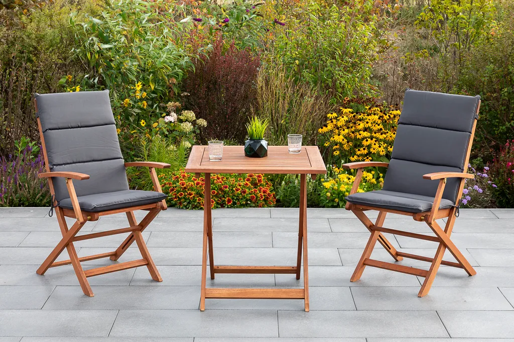 Merxx Gartenmöbelset "Comodoro" 5tlg. - Eukalyptus - 50015-800 1 Merxx Gartenmöbelset "Comodoro" 5tlg. - Eukalyptus - 50015-800