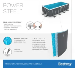 Bestway® Power Steel™ Frame Pool Komplett-Set Mit Sandfilteranlage 488 X 244 X 122 Cm, Grau, Eckig -Grünwelt Exporteren Garten-Winkel 3a886738094f8ea3b902a3fa029d5dee