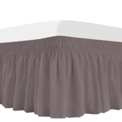 Bettrock, Gebürstetes Polyester, Mit DREI Stoffseiten, Elastischer Staub-Rüschen, Leicht Anzubringen, Polyester