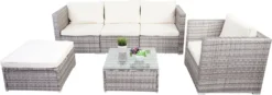 Poly-Rattan-Garnitur Busto, Gartengarnitur Sitzgruppe Sofa Lounge-Set Grau, Kissen Creme 15 Poly-Rattan-Garnitur Busto, Gartengarnitur Sitzgruppe Sofa Lounge-Set Grau, Kissen Creme -Grünwelt Exporteren Garten-Winkel 3b762d6f50c5d6b7b686baef1012cb27