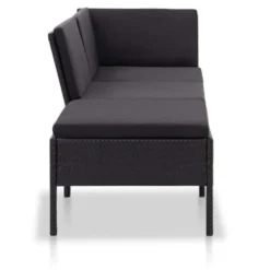 VIDAXL 3-tlg. Garten-Lounge-Set Mit Auflagen Poly Rattan Schwarz -Grünwelt Exporteren Garten-Winkel 3bd711ce2dbfb4313b3e41d0b49e9ddf