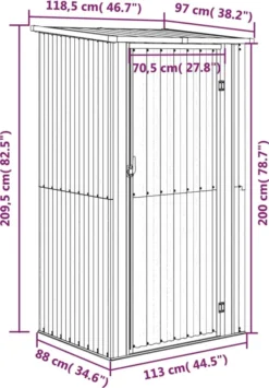 VidaXL Geräteschuppen Grün 118,5x97x209,5 Cm Verzinkter Stahl -Grünwelt Exporteren Garten-Winkel 3c04feb685f0a0629c27b425afa268ff 1