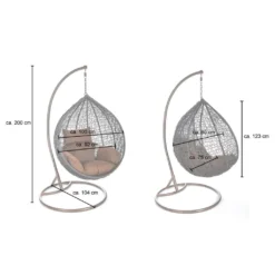 HOME DELUXE - Polyrattan Hängesessel CIELO - Inklusive Gestell, Sitz-, & Rückenkissen | Hängestuhl, Hängekorb, Gartenliege, Hollywoodschaukel, Hängeschaukel -Grünwelt Exporteren Garten-Winkel 3c6aadb37496f847f580d54cc31edf5a