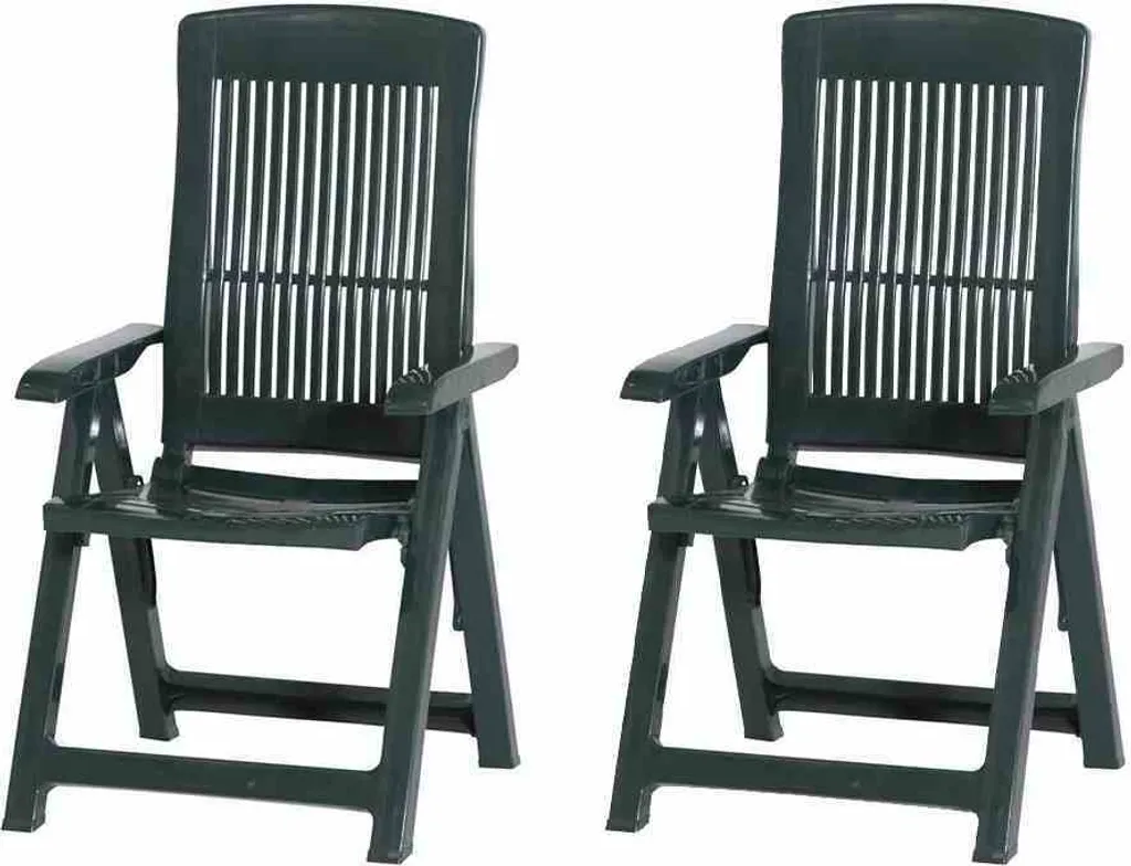 PROGARDEN Tampa SET 2x Klappsessel Grün Kunststoff M73529 1 PROGARDEN Tampa SET 2x Klappsessel Grün Kunststoff M73529