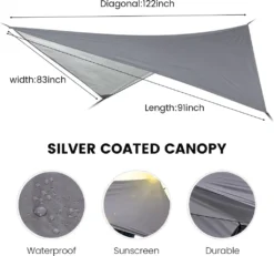 Topchances Camping Hängematte Mit Moskitonetz Und Tarp, Reise Zeltplane Für Outdoor,Wandern,Trekking (Grau+Dunkelgrün) 17 Topchances Camping Hängematte Mit Moskitonetz Und Tarp, Reise Zeltplane Für Outdoor,Wandern,Trekking (Grau+Dunkelgrün) -Grünwelt Exporteren Garten-Winkel 3ccabc9fa37533a30121c6bd3c9dd433