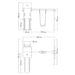WICKEY Spielturm Klettergerüst TinyWave Mit Schaukel & Rutsche, Kletterturm Mit Sandkasten, Leiter & Spiel-Zubehör - Blau -Grünwelt Exporteren Garten-Winkel 3cdb3094d2e6a10952216cca065397e5